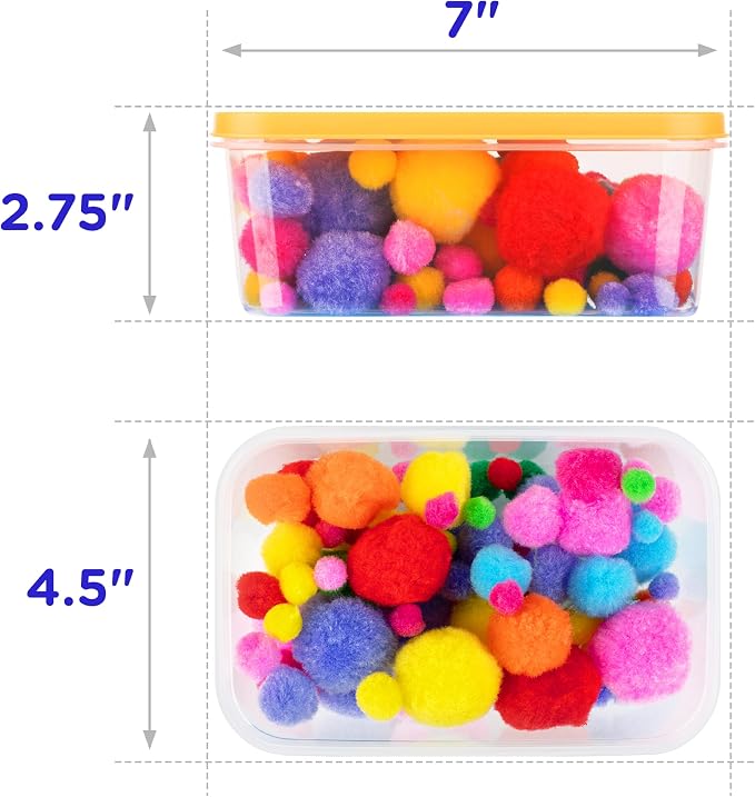 Sensory Kit for Toddlers and Kids - Includes 3 Bins with Lids, Play Tools, Sand, Feathers, Clay, Color Beads and Pom Poms Kids Box Fillers (Starter Set)