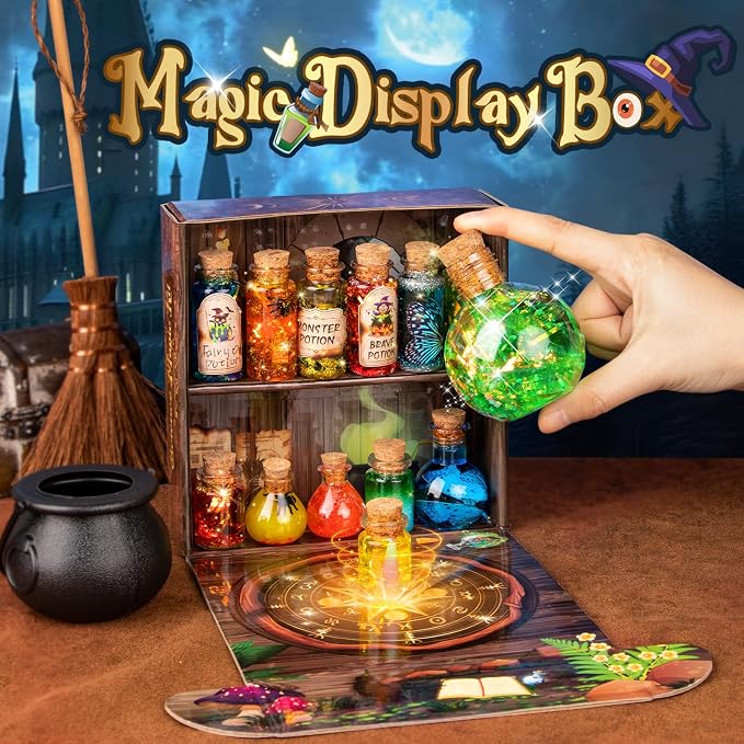 Alritz Science Potion Kits with Cauldron for Kids Ages 8+ | 23 magic mix bottles, witches cauldron, fun science experiment, party activity toy