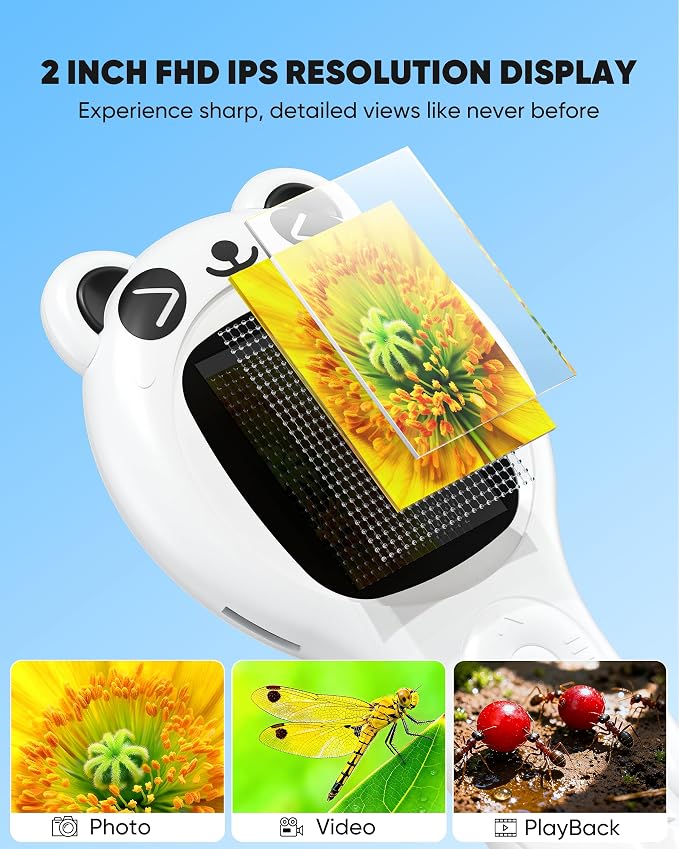 Microscope for Kids, Mini Pocket Handheld Kid Microscope for Toddlers, Educational Science Kit Toys, Christmas Birthday Gifts Toys for 3 4 5 6 7 8 9 10 Year Old - Panda