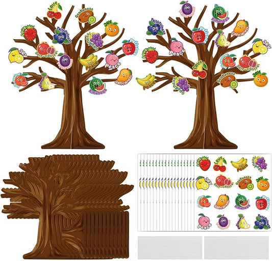Cinrobiye 30 Set Fruit of The Spirit Craft Kit Fruit Bible DIY Tree Religious Craft Ornaments Making Art Crafts for Bible Sunday School Classroom Home Christian Party Activities Favor Decor Supplies