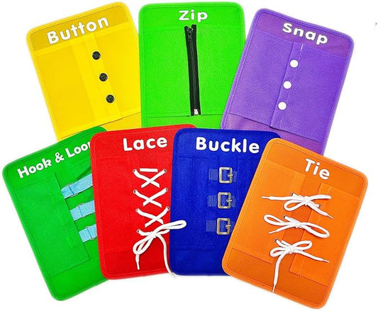YHZAN Montessori Dressing Frame Busy Board Fine Motor Skills Develop Todder Practical Life Activity Learn to Dress Shoe-Tying Preschool Classroom Educational Toy