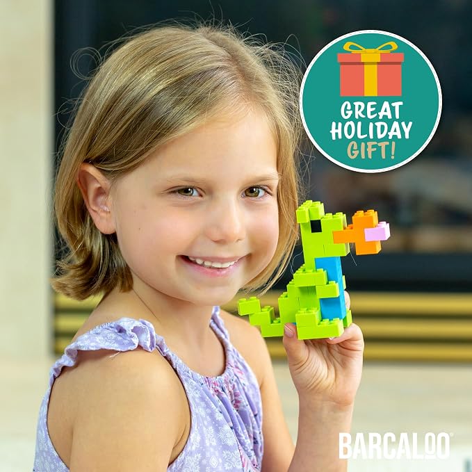 Barcaloo 1000 Piece Building Bricks Kit - Pastel Colors, Axles Included | Includes Wheels & Tires, Windows & Doors Pieces, Compatible with All Major Brands