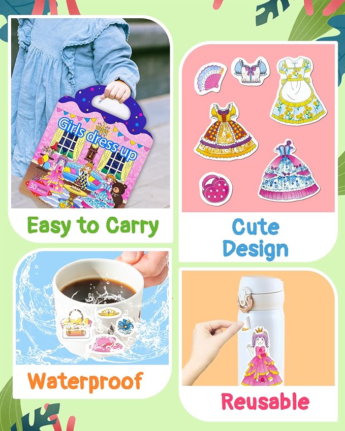 Benresive Reusable Sticker Book for Toddlers, Travel Stickers for Kids | Toddler Travel Activities Toys, Birthday Gifts for Boys & Girls, Airplane Travel & Road Trip Essentials Kids