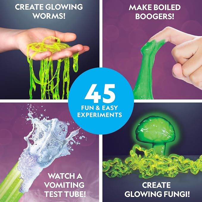 National Geographic Gross Science Kit with 45 Experiments for Kids 8-12 | Brain Dissection, Slime Making, Creepy STEM Projects, Chemistry Activities, Gross Science Experiments, Birthday Gift