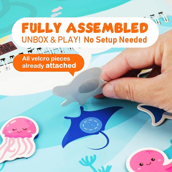 BenBen Busy Book for Toddlers 3-5, Pre-Assembled, 30 Pages, Airplane Toys | Preschool Learning Activities, Montessori Learning Toys, Educational Activity Book, Arts and Crafts for Kids, Birthday Gift