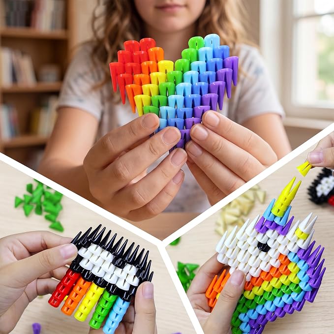 500PCS Rainbow Soft Silicone Building Blocks - STEM Educational Toys for Kids Age 6-12, Stress Relief Fidget Blocks for Boys & Girls, Creative Play for Preschool & Early Learners (Mix01)
