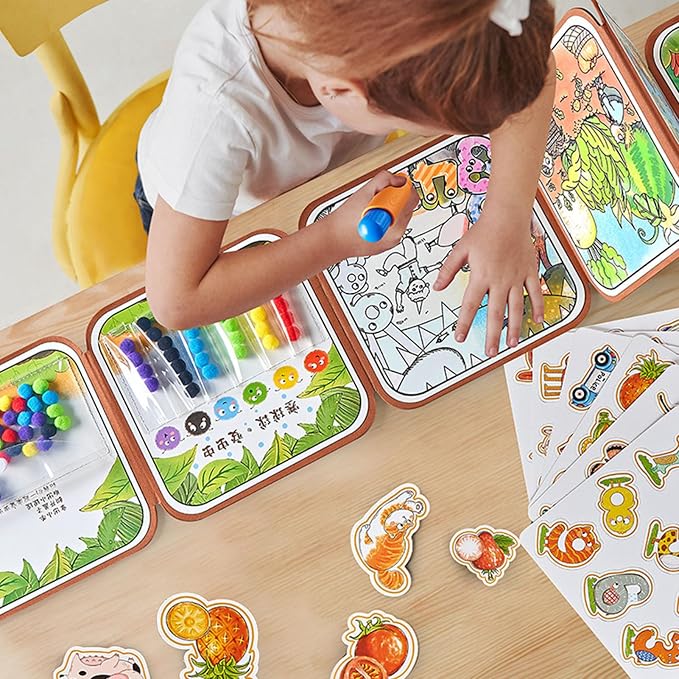 Logic Thinking Silent Sticker Book with Long Life Ideal for Shape and Color Recognition, Radiation-free Material, Early Education