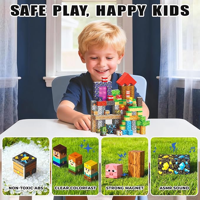 Magnetic Blocks, 400PCS Toys Building Cube Birthday Gifts for Kids | Magnetic Cubes, 0.8 inches Building Blocks, STEM Construction Toys Christmas Birthday Gifts for Kids Boys Girls
