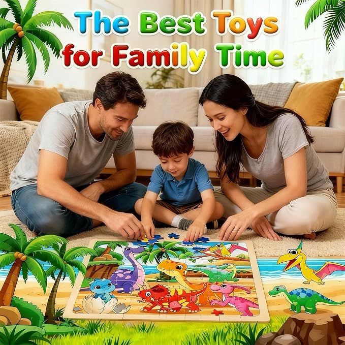 4 Packs 60 Piece Puzzles for Kids Ages 4-6, Wooden Animals Jigsaw Puzzles for Toddlers Age 4-8, Preschool Educational Puzzles Boards Toys, Brain Teaser Toys Gifts for 3 4 5 6 7 8 9 Boys Girls