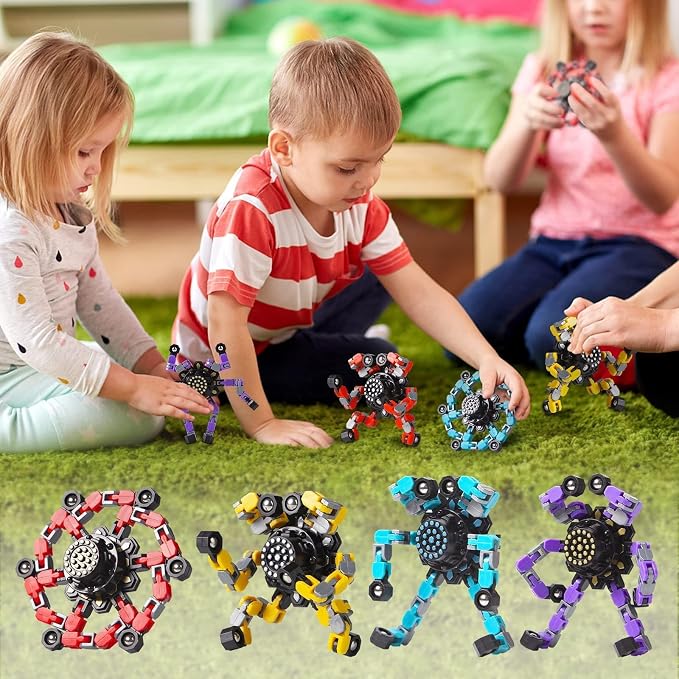 32 Pcs Party Favors for Kids 8-12, Treasure Box Toys for Classroom Prizes, Transformable Fidget Spinners Bulk, Goodie Bag Stuffers for Boys and Girls, Pinata Fillers, Sensory Toys