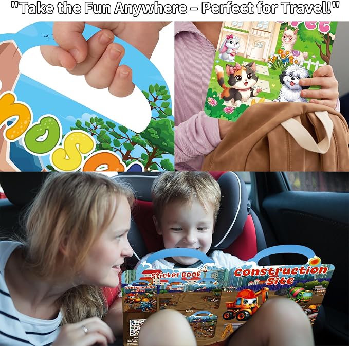 Kalysky 12 Set (650pcs) Reusable Sticker Books for Toddlers 2-4 1-3, Kids 3D Puffy Sticker Activity Books, Birthday Party Favors Goodie Bags Stuffer