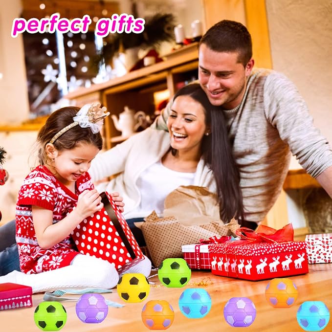 32 PCS Mini Fidget Spinners Soccer Ball Toys for Kids, Soccer Party Favors Goodie Bag Stuffers, Rotatable Soccer Finger Stress Balls for Classroom Prizes