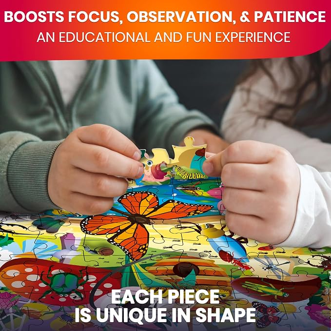 100 Piece Puzzles for Kids Ages 6-8 - 4 Jigsaw Kids Puzzles Ages 4-6 | Search and Find Ocean Forest Animals - Kids Puzzles Ages 5-8 - Learning Educational Game Toys for Children Ages 8-10
