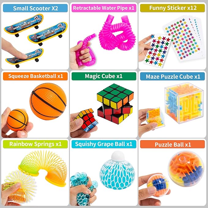 76 Pack Sensory Fidget Toys Set, Stress Relief and Anti-Anxiety Bundle Sensory Toys for Kids Adults, Cool Fidget Packs with Mochi Squishy, Magic Rainbow Ball, Motion Timer, Flippy Chain,Stress Ball... | Anti-Anxiety Bundle Toys,Cool Fidget Packs with M...