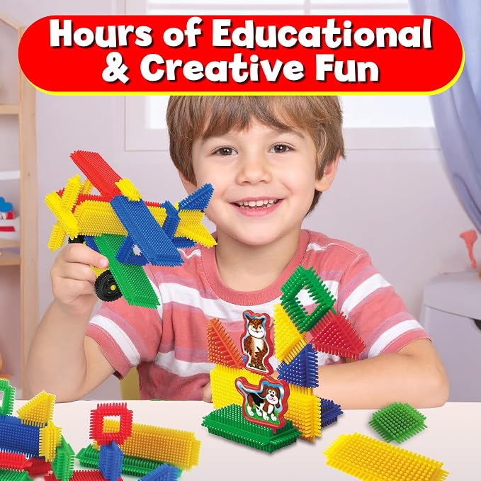 Ryan's Room Thistle Blocks – STEM Toys Building Blocks – Innovative Building Toys for Toddlers 3-5 – 210 Pieces Colorful, Chunky Interlocking Construction Set | 210 interlocking pieces, Colorful chunky blocks, Creative construction, Problem-solving ski...