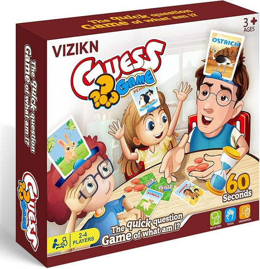 Headbands Game for Kids – Guessing Board Game to Boost Vocabulary | Critical Thinking, and Social Skills – Quick Question Family Game Night for 2–4 Players – Travel-Friendly Fun (Animal Theme)