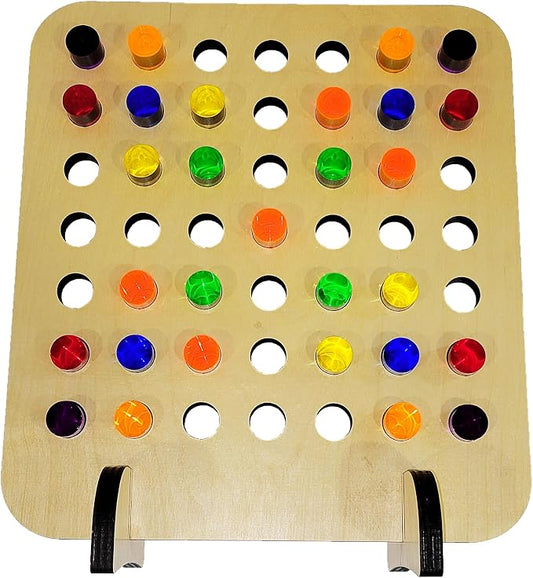 Rainbow Peg Board | Montessori Shape and Color for Kids | Wooden and Acrylic Manipulatives Materials