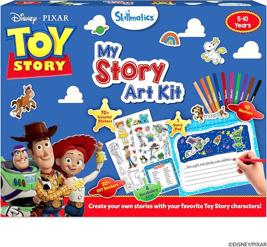 Skillmatics Story Art Kit – Disney•Pixar Toy Story, Storytelling Craft Kit | DIY Craft Kit with 100+ Stickers, Markers & Story Pad, Scrapbooking & Writing Activity, Gift for Kids Ages 5, 6, 7, 8, 9, 10
