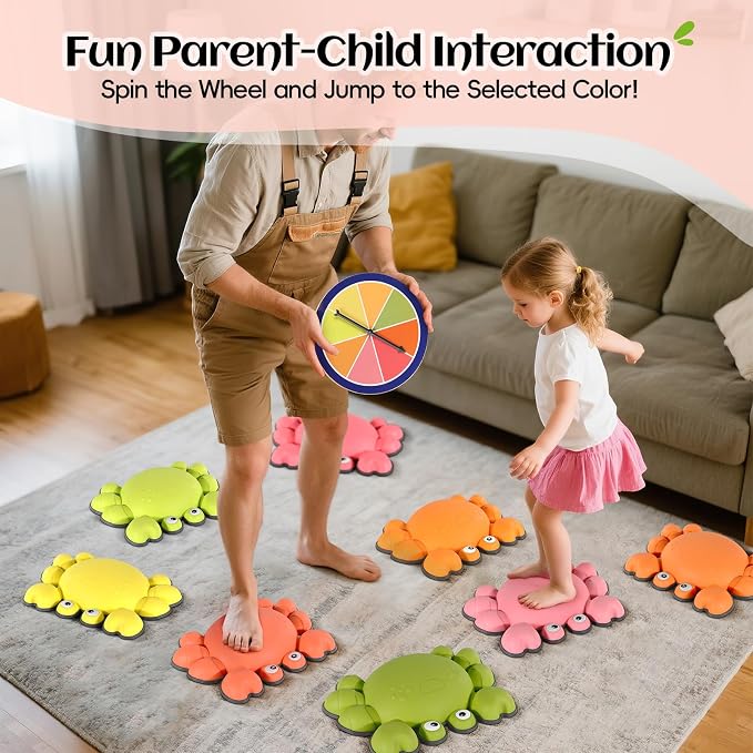 TOPNEW Stepping Stones for Kids, Non-Slip Balance Stepping Stones for Promoting Children's Coordination Skills, Toddler Stepping Stones Obstacle Course for Kids Age 3 4 5 6 7+