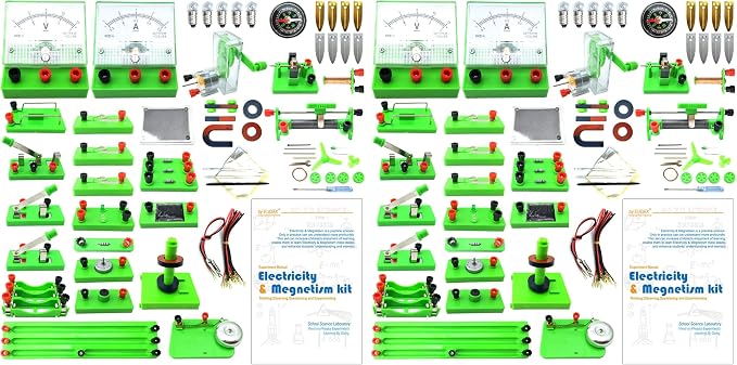 EUDAX School Physics Labs Basic Electricity Discovery Circuit and Magnetism Experiment Kits for High School Students Electromagnetism Elementary Electronics (Pack of 2)