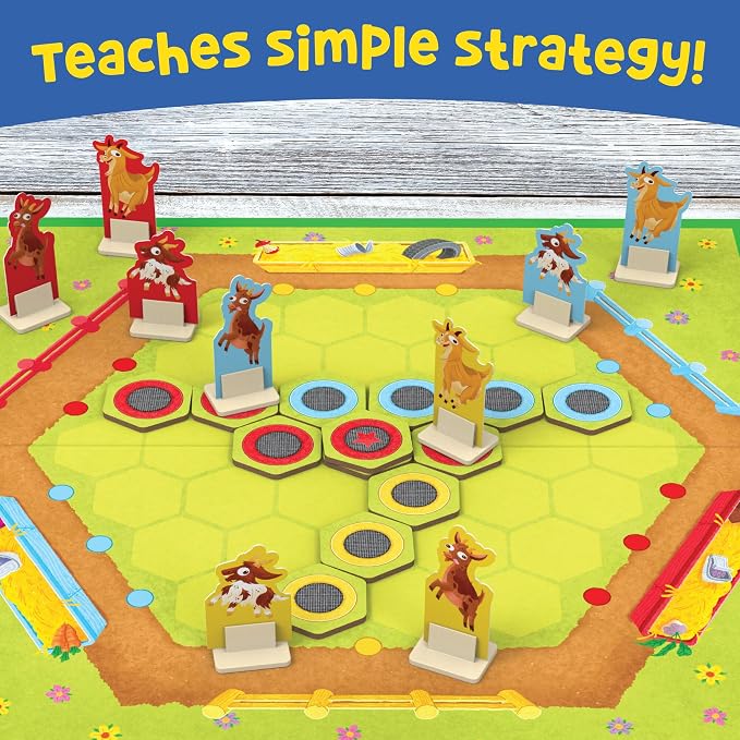 Peaceable Kingdom Bouncin’ Billy Goats Board Game | A cooperative game where players team up to win together, for 2-3 players. Ages 5+.