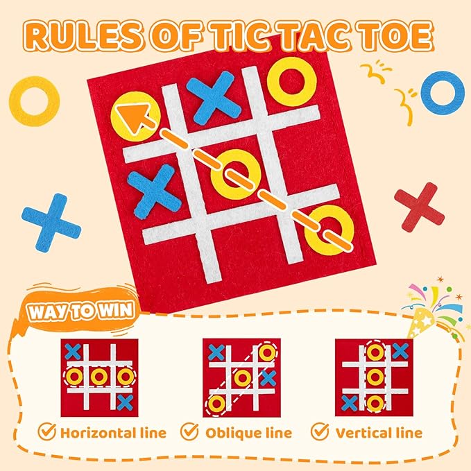 72 Pcs Tic Tac Toe Board Game for Kids and Family, Tic Tac Toe Birthday Party Favors, Easter Goodie Bag Stuffers for Kids, Classroom Prizes Elementary and Mini Games for Travel