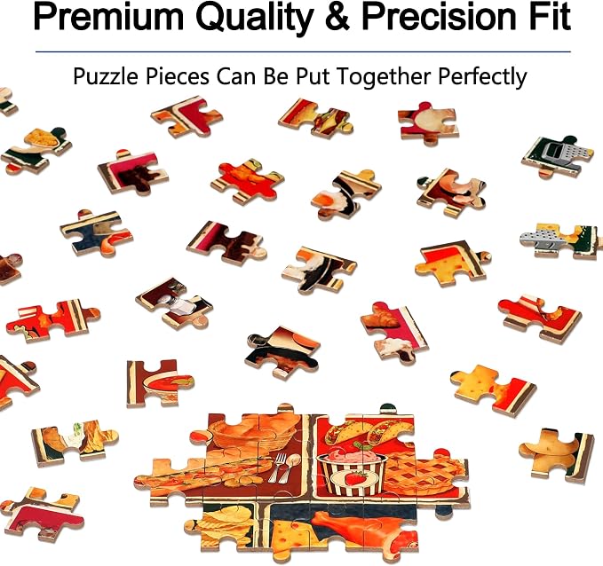 LELEMON Puzzles for Kids Ages 4-6,Food 60 Piece Puzzles for Kids Ages 6-8 in a Metal Box,Children Jigsaw Puzzles Kids Puzzles,Educational Learning Puzzle Toys for Girls and Boys
