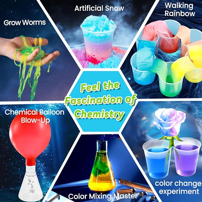 250+ Experiments Science Kits for Kids, STEM Activities Educational Science | Science Experiments Gifts, With Chemistry Set, Erupting Volcano, Growing Crystal Tree, Science Kit with Experiments
