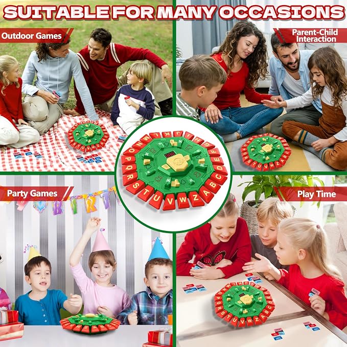 Word Game Family Board Game with Digital Display Timer for Kids and Adults | Fast-Paced 24-Letter Word Game with 2 Modes & 35 Cards for Family Game Nights and Parties, Ages 3 & Up, 2-8 Players