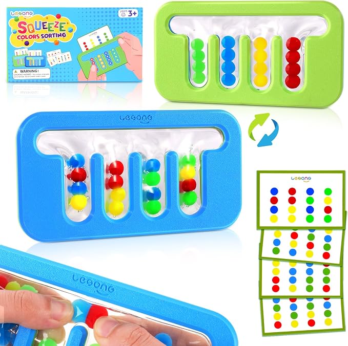 Squishy Sensory Fidget Toys for Kids: Quiet Fidgets for Toddlers Children Autism Calming, Stress for Classroom Office Travel, Color Sorting Montessori Toys for Proschool