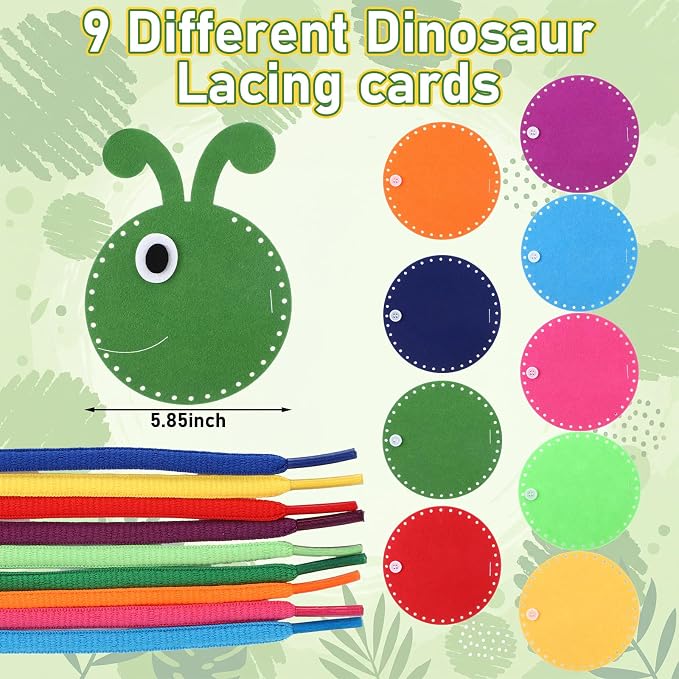 Fumete 19 Pcs Caterpillar Fuzzy Insect Lacing Card Set Felt Cartoon Fuzzy Insect Craft 10 Double Sided Sewing Card 9 Colorful Laces Funny Fine Motor Skill Supply for Educational Learning Activities