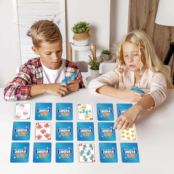 Card Games Go Fish,Old Maid,Slap Jack and Memory Match-4 Decks in 1 Pack,Classic Card Games for Kids Toddlers,Fun Kids Games for Family Party Game Night,Stocking Stuffers Gifts for Boys and Girls | Classic Card Games for Kids Toddlers, Fun Kids Games f...