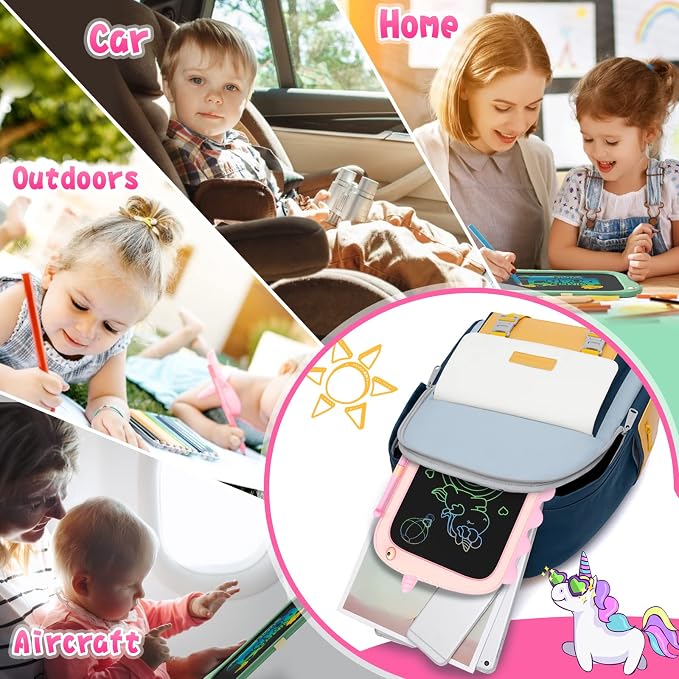 8.5 Inch LCD Doodle Board Tablet for Girls - Unicorn Drawing Pad for Kids 2-7 Years Old - Travel Toy Birthday Gift