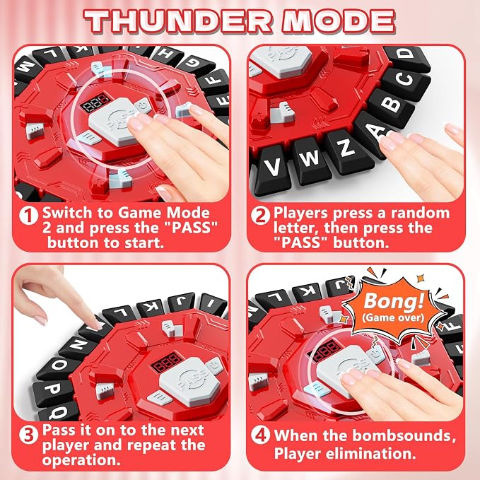 Word Game Family Board Game with Digital Display Timer for Kids and Adults | Fast-Paced 24-Letter Word Game with 2 Modes & 35 Cards for Family Game Nights and Parties, Ages 3 & Up, 2-8 Players