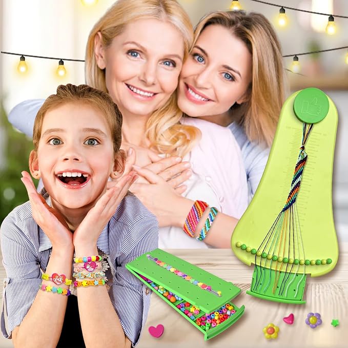 Friendship Bracelet Making Kit toys ,ages for 8 9 10 11 12 Year Old Girls, Kids Travel Activity Set,diy kit,Arts and Crafts Bracelets String Maker Kit ,Christmas Birthday Gifts (Lemon yellow-green)