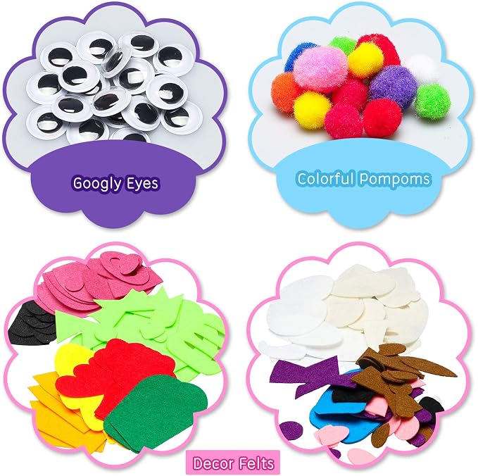 WATINC Hand Puppet Making Kit, Felt Sock Puppet Toys for Kids (Animals) | 6 Styles, Make Your Own Storytelling & Role Play Crafts, Creative Group Activity, Party Favors & Gifts for Kids Ages 4-8