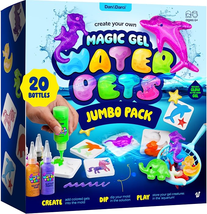 Magic Gel Water Pets Kit for Kids - Squishy Maker Set - (Jumbo Pack) | Craft for Kids - Gifts for Boys & Girls - Make Your Own Squishies Toys Crafts - Aqua Fairy Magic Elf Toy Kit - Birthday Gifts