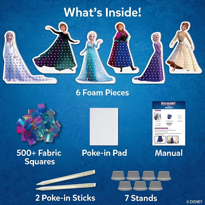 Skillmatics Poke-in Art – Disney Frozen, Wood Craft Kit, Gift for Kids | DIY Mess-Free Fun, Elsa, Anna, Fine Motor Skills, Screen-Free, Travel Activity, Girls & Boys Ages 4, 5, 6, 7, 8, 9