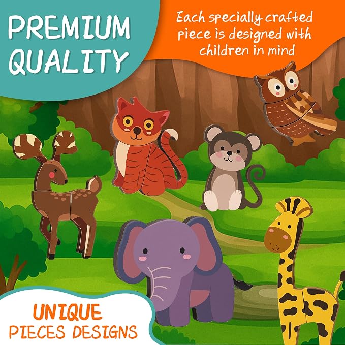 Animal Magnetic Busy Book for Toddlers, 45 Magnet Puzzles Toys | Montessori Quiet Travel Toy with 14 Activity Cards, Magnet Puzzles, Preschool Learning Game for Kids Ages 3+