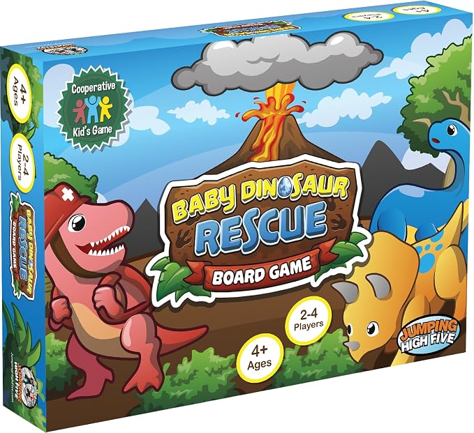 Baby Dinosaur Rescue Cooperative Board Game for Kids Ages 4+, Family Fun | Kids word together to save the baby dinos, easy to learn cooperative dinosaur adventure. Fun for family game night.