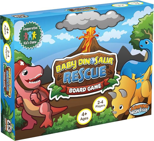 Baby Dinosaur Rescue Cooperative Board Game for Kids Ages 4+, Family Fun | Kids word together to save the baby dinos, easy to learn cooperative dinosaur adventure. Fun for family game night.