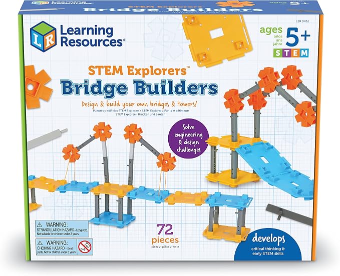 Learning Resources STEM Explorers Bridge Builders - Building Science Toys, Fine Motor Skills, Toddler Explorer Kit, Gifts for Boys and Girls