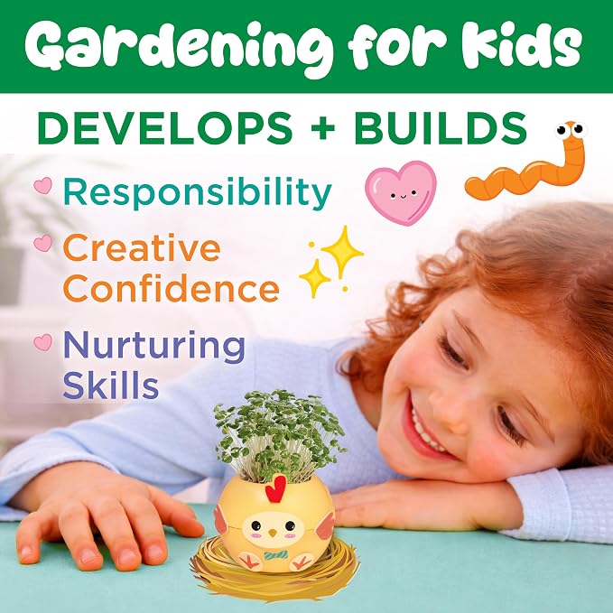 Creativity for Kids Plant-a-Pet Barnyard Pig Kit | Decorate, Plant & Grow Your Own Pet | Chia Seed Gardening Craft | Spring Crafts & Screen-Free Kids Activity (Ages 6+)