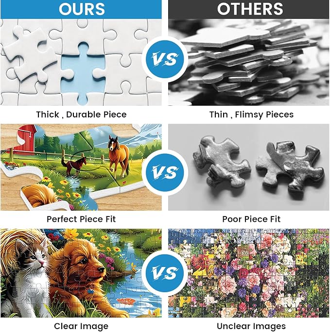 300 Piece Jigsaw Puzzle for Adults, Horse 300 Piece Jigsaw Puzzle for Kids | Cat Jigsaw Puzzles, Animal Jigsaw Puzzles, Creative Games and Holiday Party Gifts, Fun and Challenging Family Games