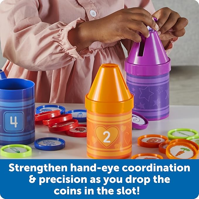 Learning Resources Counting Crayons | Color Sorting and Counting Toys, Math Counters for Kids, Toddler Learning Toys, Math Manipulatives, Teacher Must Haves