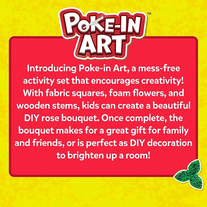 Skillmatics Poke-in Art – Rose Bouquet, Wood Craft Kit, Gift for Kids | Mess-Free, DIY Room Decor, Fine Motor Skills, Pretend Play, Screen-Free Travel Activity, Girls & Boys Ages 4, 5, 6, 7, 8, 9