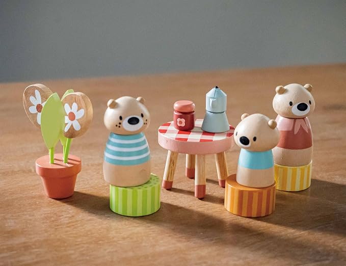 Tender Leaf Toys - Little Otter Canal Boat - 23 Pcs Furnished Wooden Boat Toy with Removeable Roof and Animal Figures - Gender-Neutral Open-Ended Play Set for Story Telling - Age 3 +