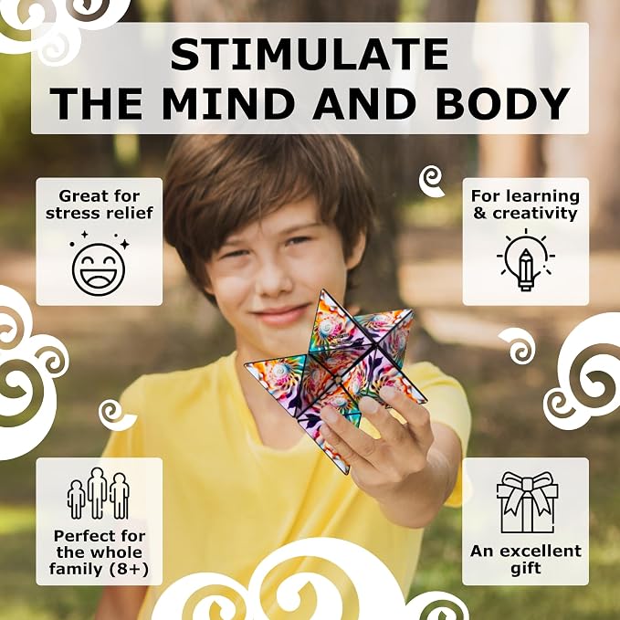 Shashibo OCTA Magnetic Puzzle Toy, Stress Relief Fidget Toy | 30+ Possible Shapes, Sensory Fidget Toy For Adults & Kids, Fun Shape Shifting Puzzle Toy For All Ages