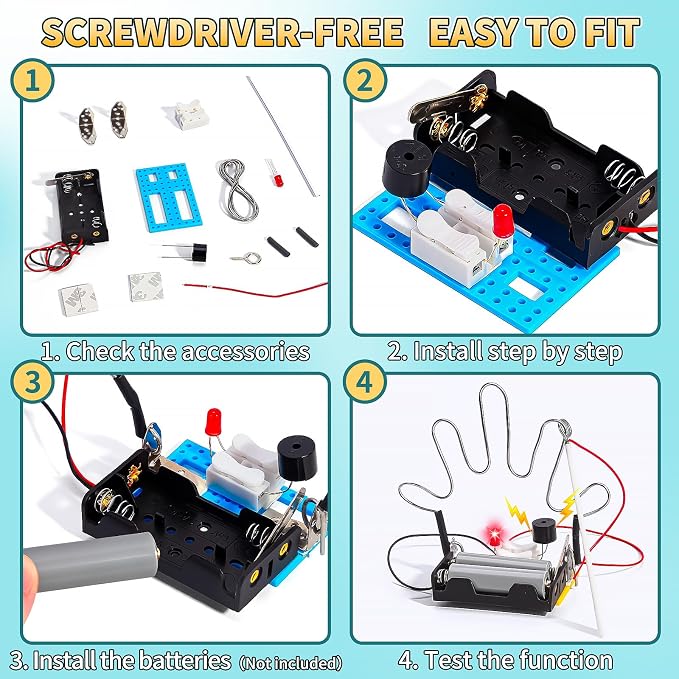 STEM Toy Science Kits, 8 Set Electric Circuit Boy Crafts for Kids Age 8-12 | Bulk STEM Kits for Kids Age 8-10 12-14 10-12 Gift Ideas, Engineering Experiments Activities Projects Buzz Wire Maze Game