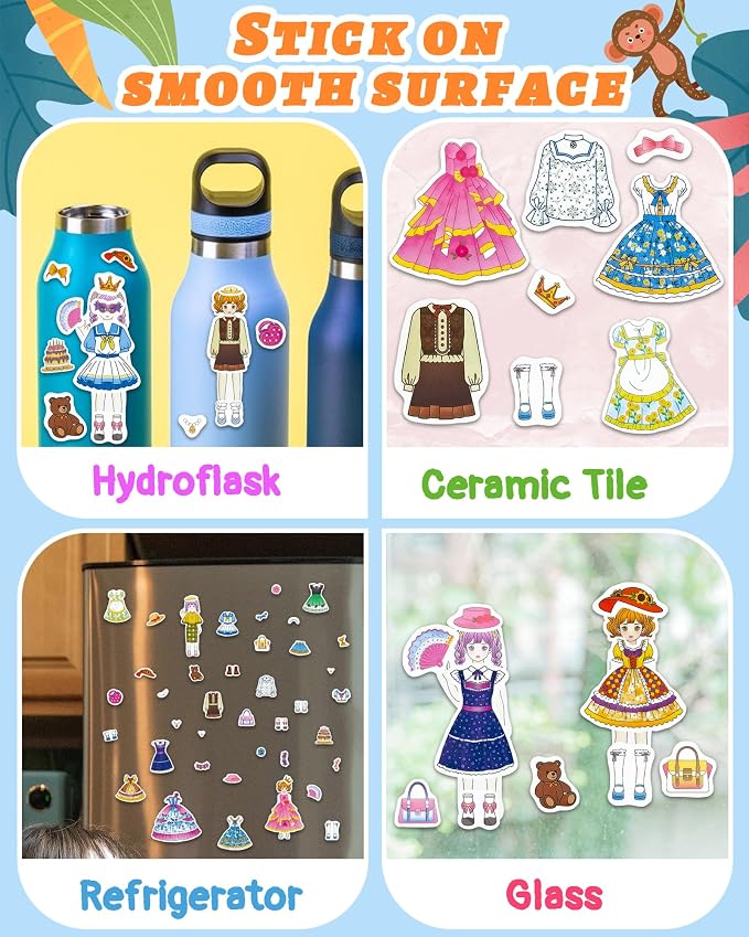 Benresive Reusable Sticker Book for Toddlers, Travel Stickers for Kids | Toddler Travel Activities Toys, Birthday Gifts for Boys & Girls, Airplane Travel & Road Trip Essentials Kids